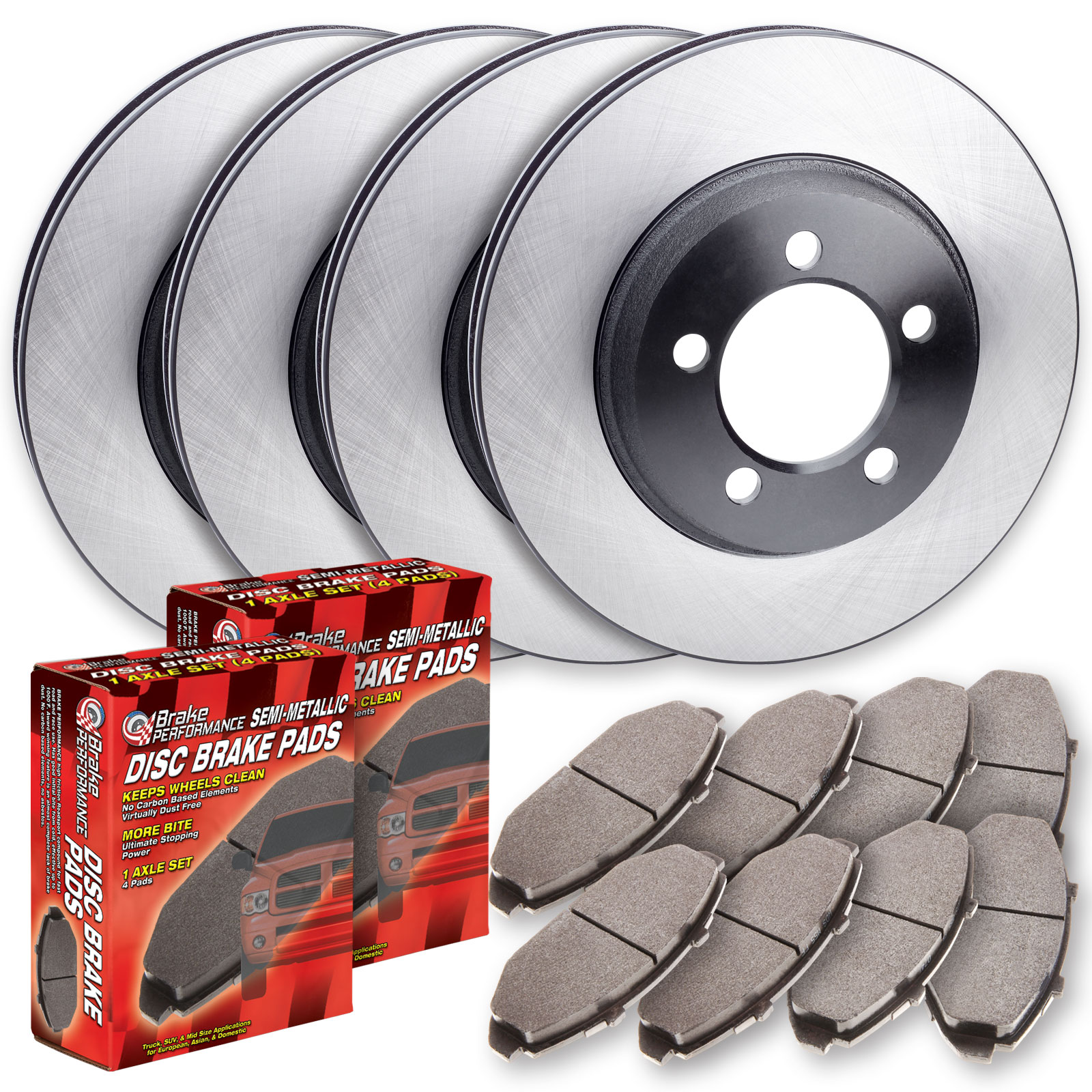 1995 Mazda 323 Premium Replacement Brake Pad and Brake Rotor Kit