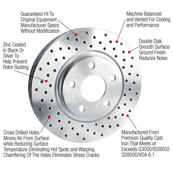 1993 Toyota Paseo Premium Cross Drilled Brake Rotors