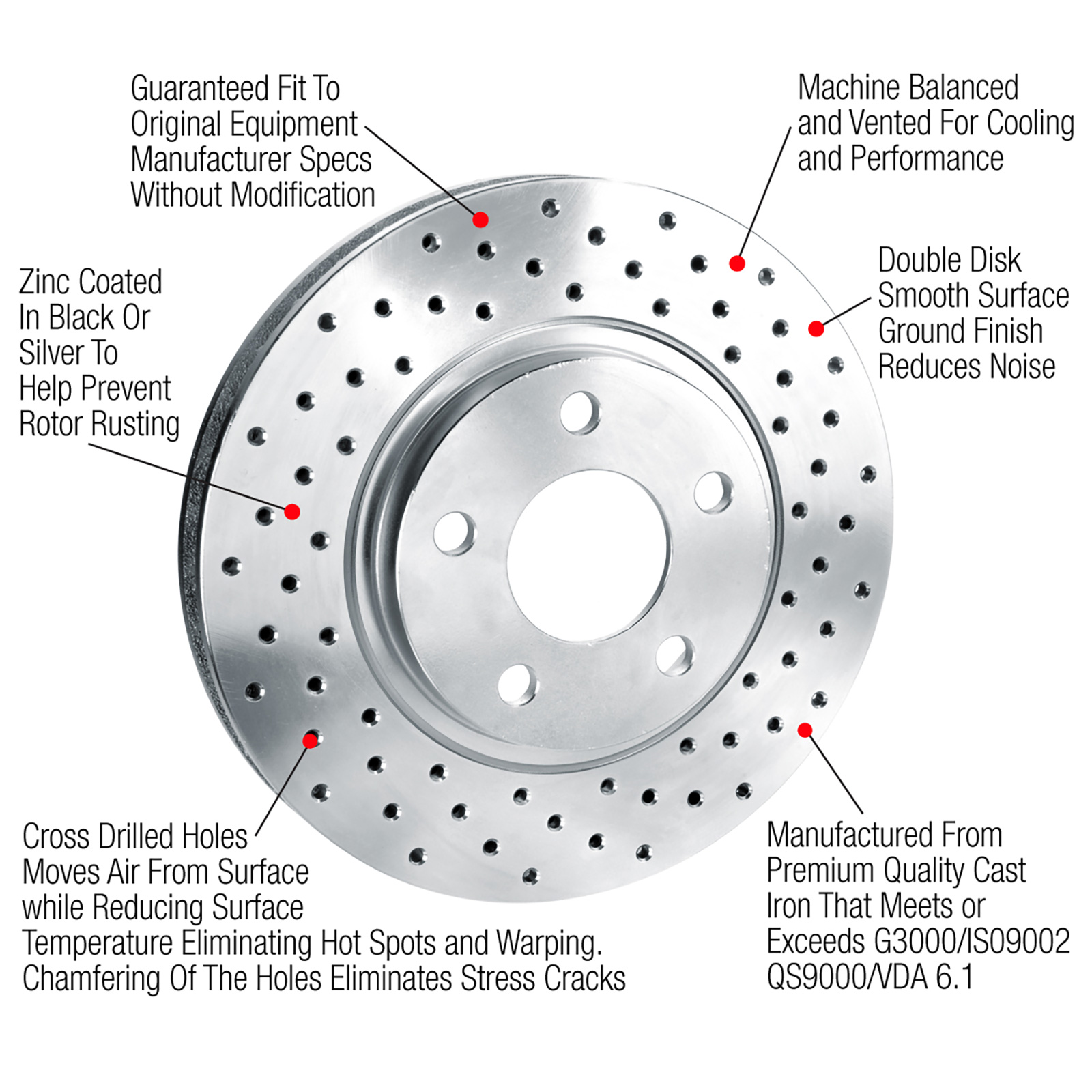 2017 Bentley Continental Cross Drilled Brake Rotors - Performance