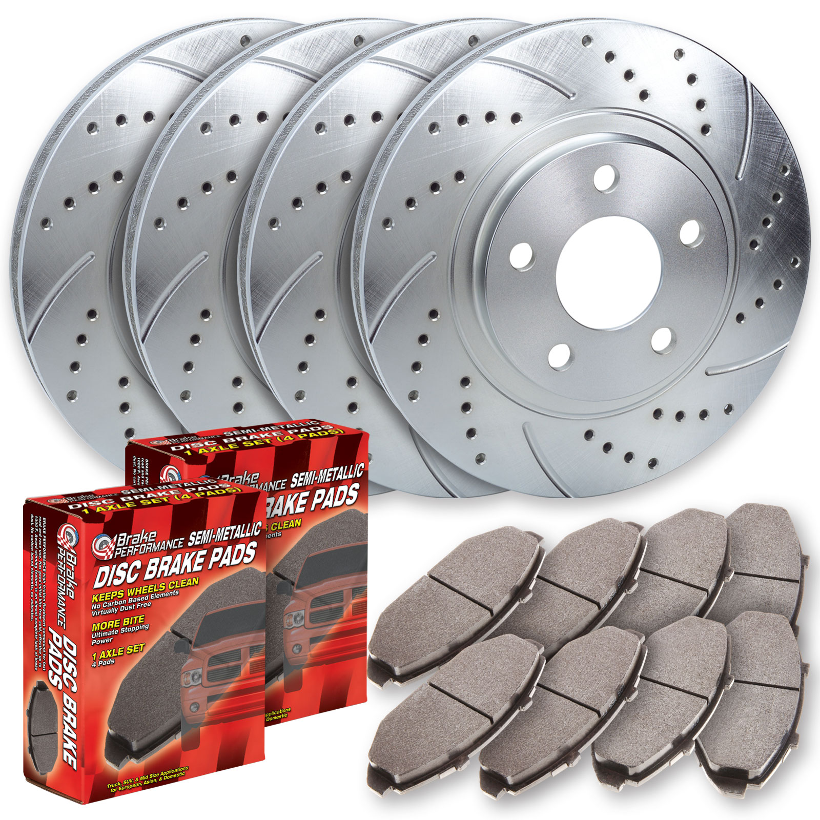 2017 Lincoln MKZ Cross Drilled & Slotted Brake Pad and Rotor Kit