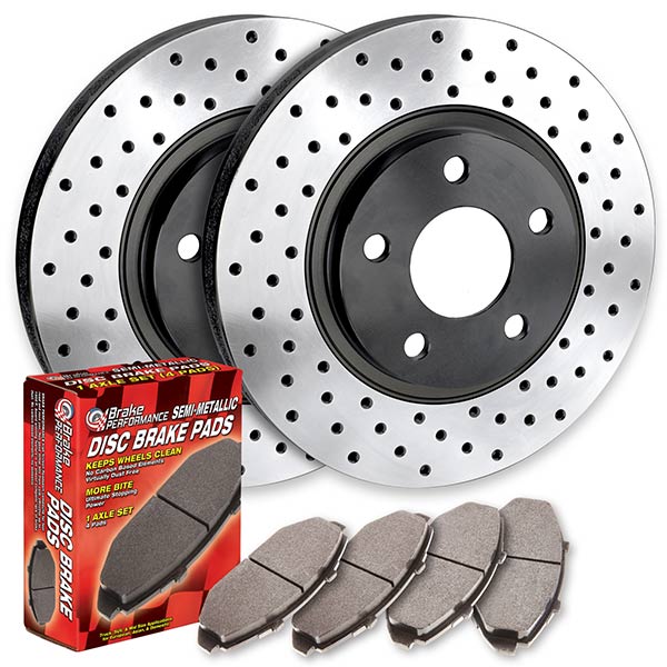 1976 Pontiac Grand LeMans Cross Drilled Brake Pad & Rotor