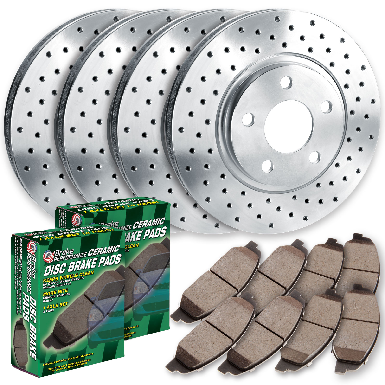 1976 Pontiac Grand LeMans Cross Drilled Brake Pad & Rotor